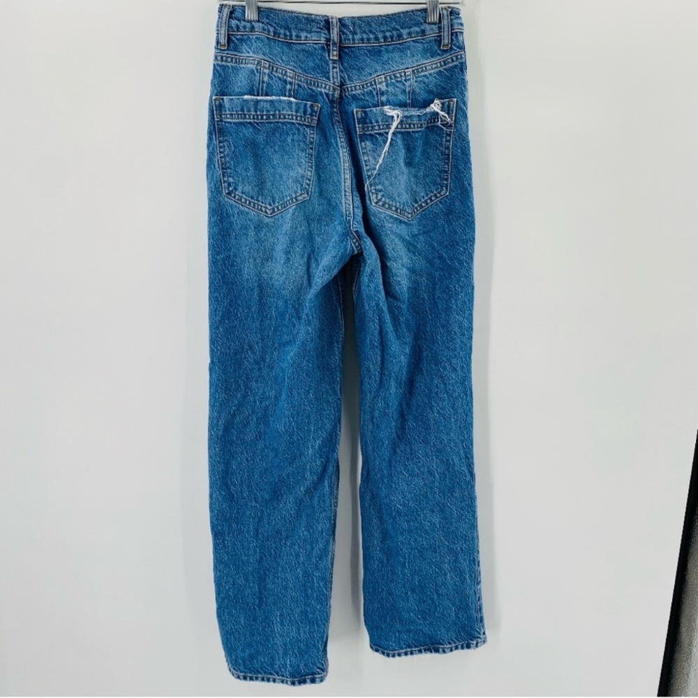 Free People Crvy High Rise Straight Leg Baggy Distressed Jeans Size 27 - Picture 7 of 7
